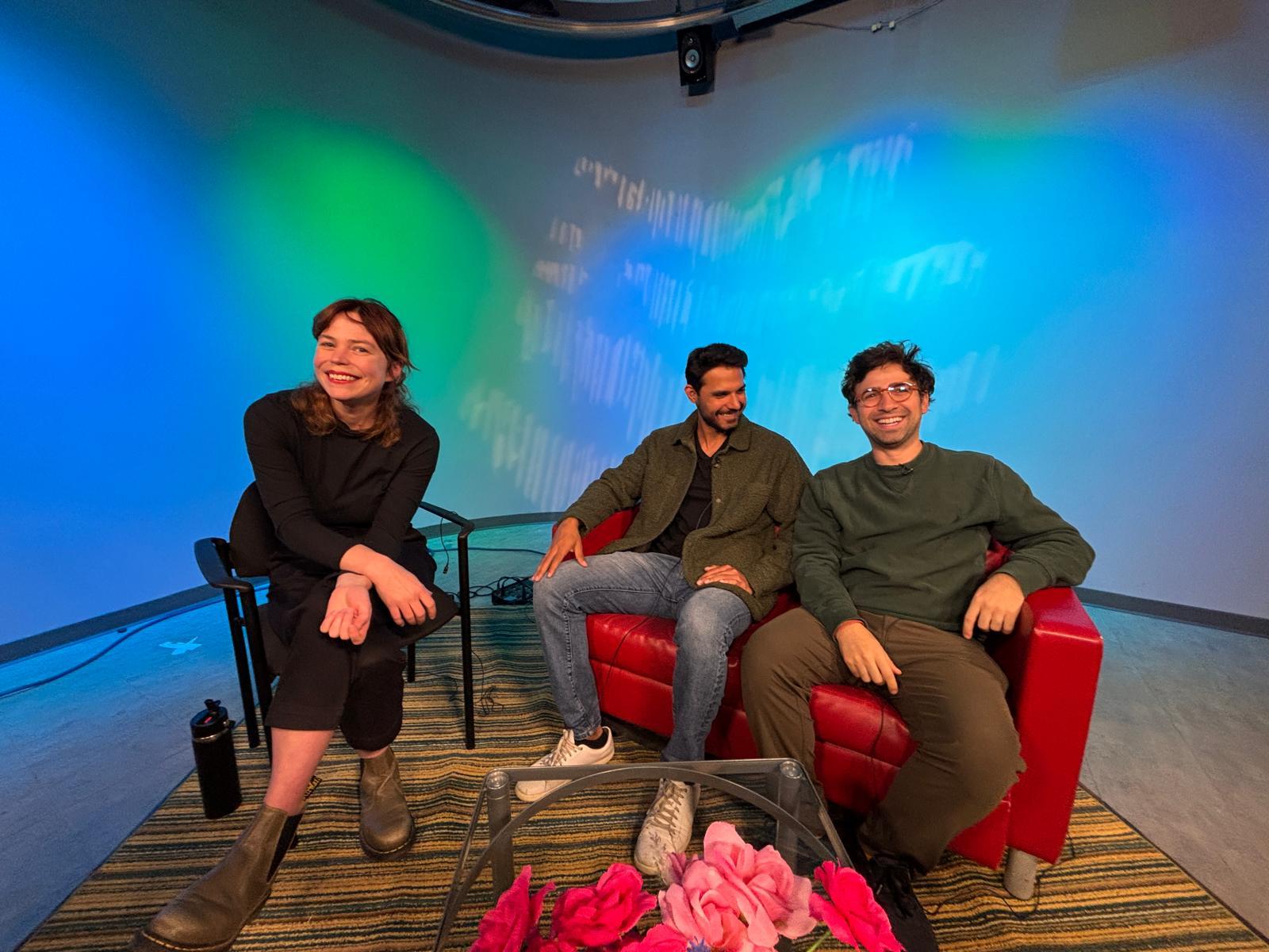 Team members during a focus group session in the studio