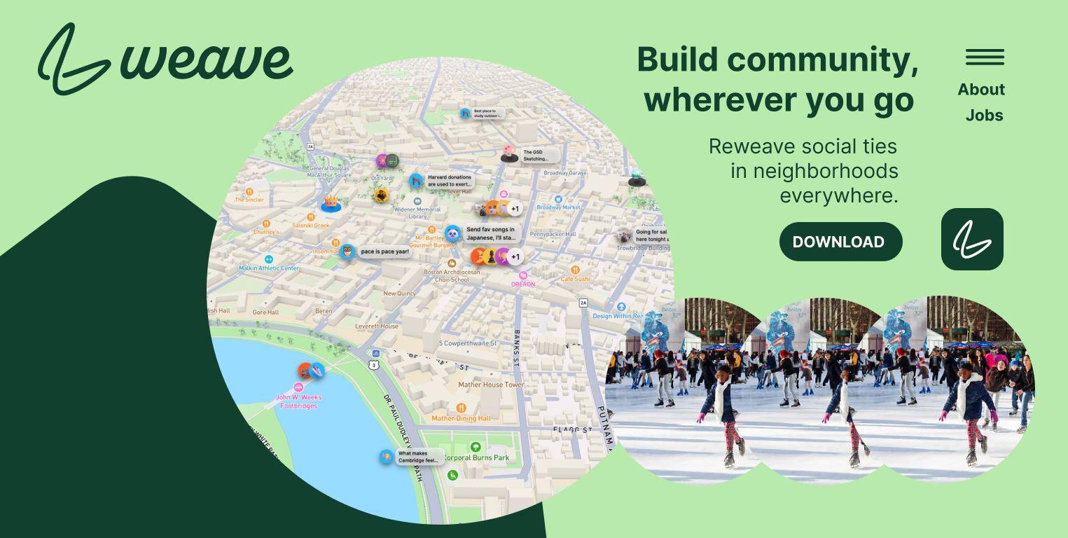 The Weave website, build community wherever you go